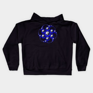 Yin Yang Design - Blue Color with a Ball Effect Kids Hoodie